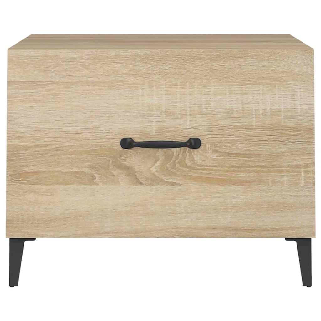 Salongbord med metallben sonoma eik 50x50x40 cm