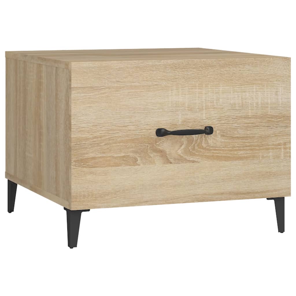 Salongbord med metallben 2 stk sonoma eik 50x50x40 cm