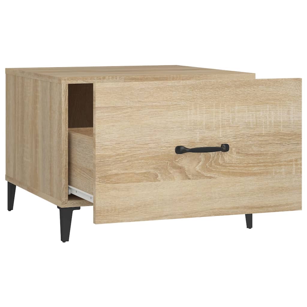 Salongbord med metallben 2 stk sonoma eik 50x50x40 cm