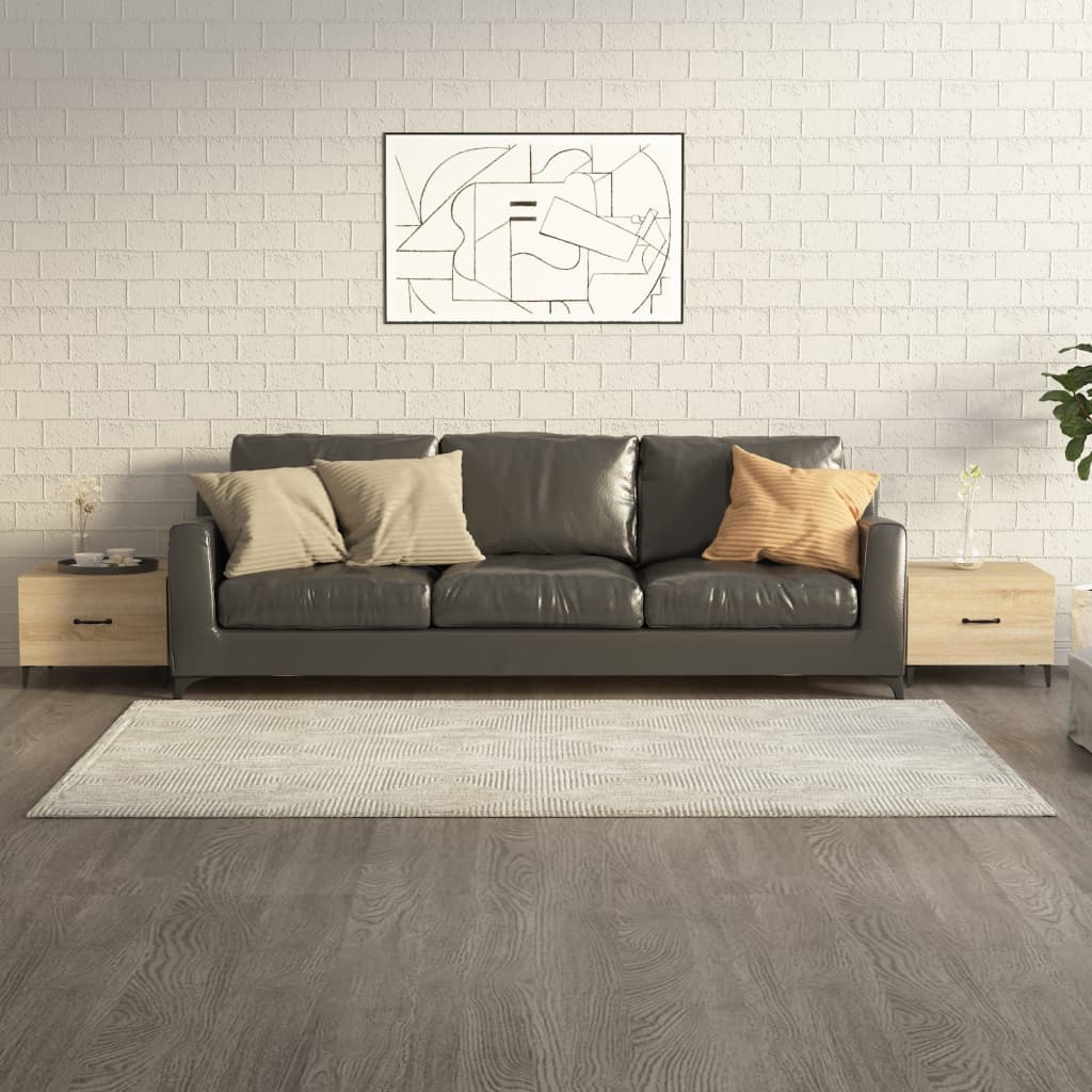Salongbord med metallben 2 stk sonoma eik 50x50x40 cm