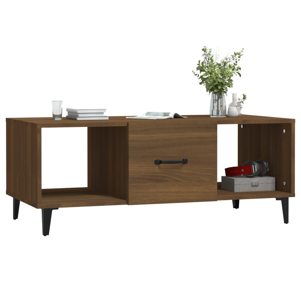 Salongbord brun eik 102x50x40 cm konstruert tre