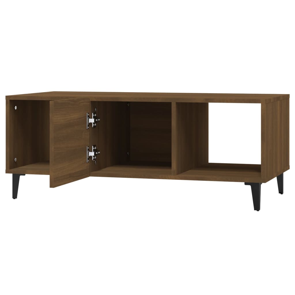 Salongbord brun eik 102x50x40 cm konstruert tre