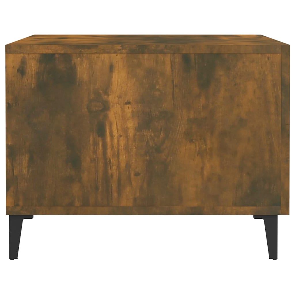 Salongbord med metallben 2 stk røkt eik 50x50x40 cm