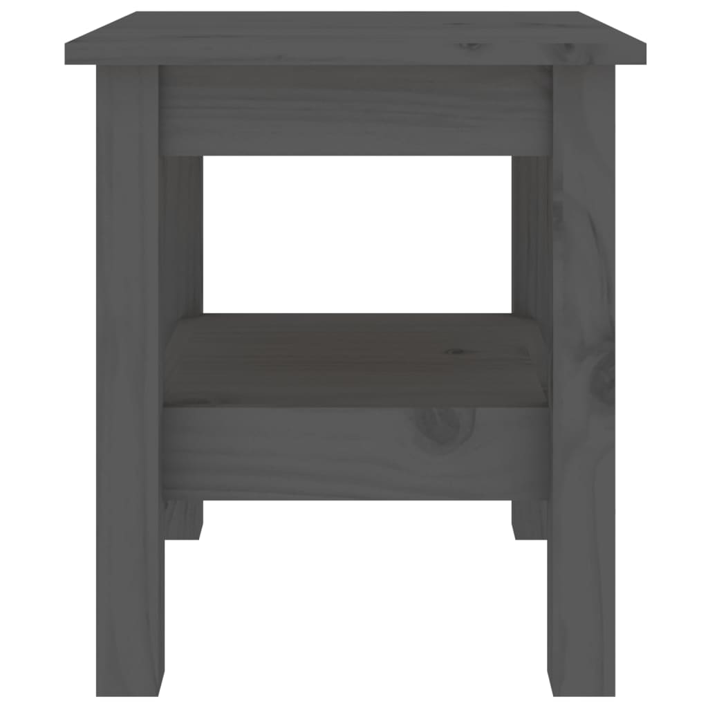 Salongbord grå 35x35x40 cm heltre furu