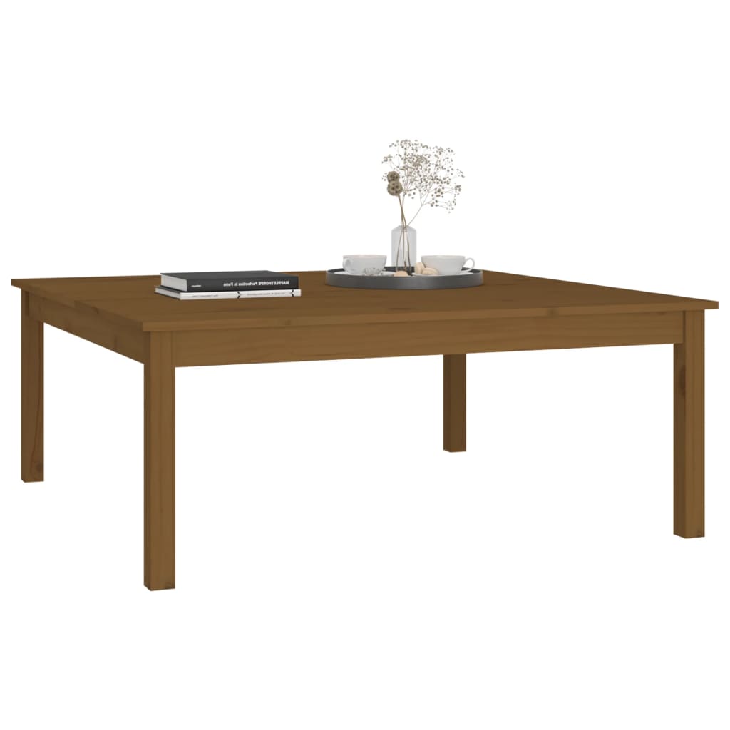 Salongbord honningbrun 100x100x40 cm heltre furu