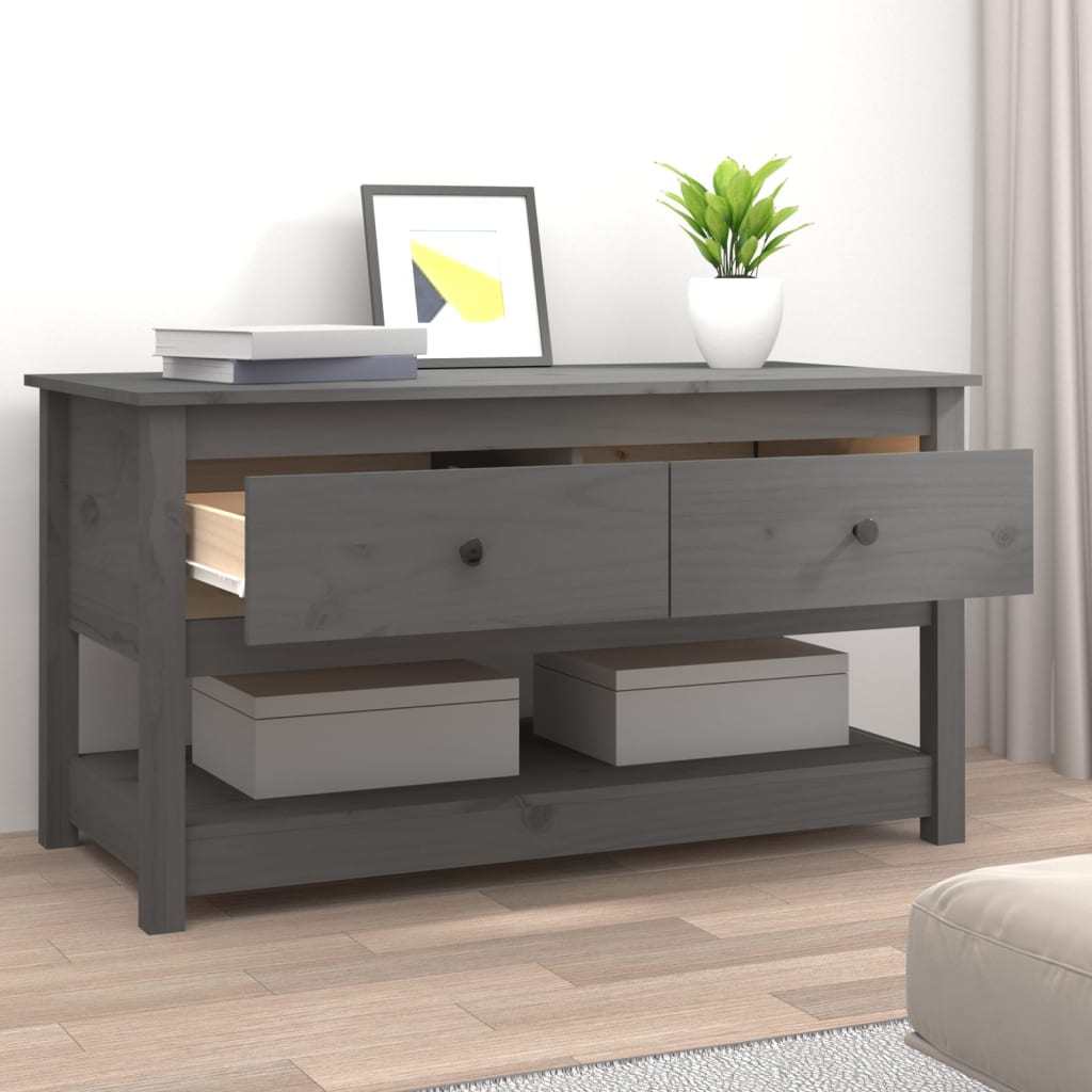 Salongbord grå 102x49x55 cm heltre furu