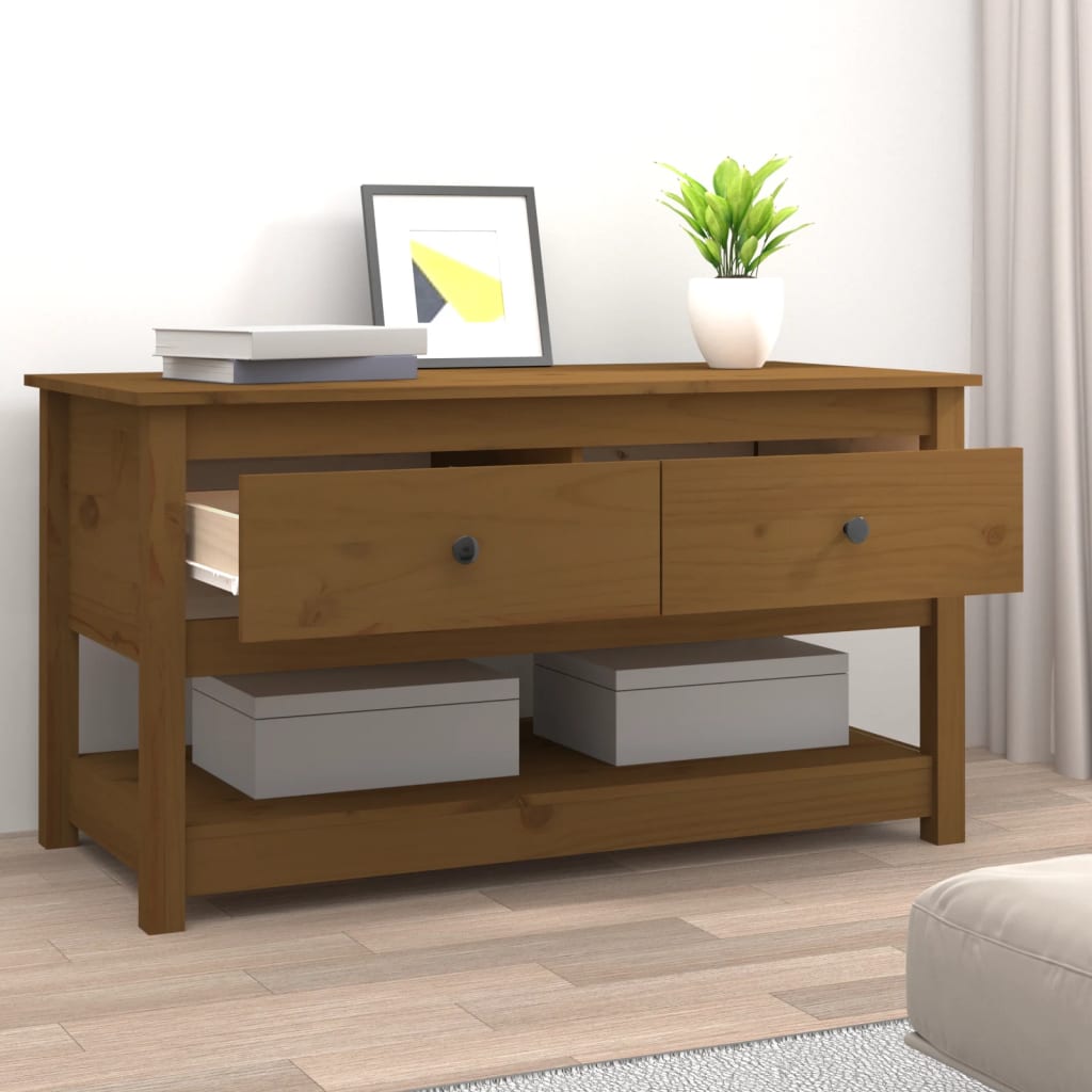 Salongbord honningbrun 102x49x55 cm heltre furu