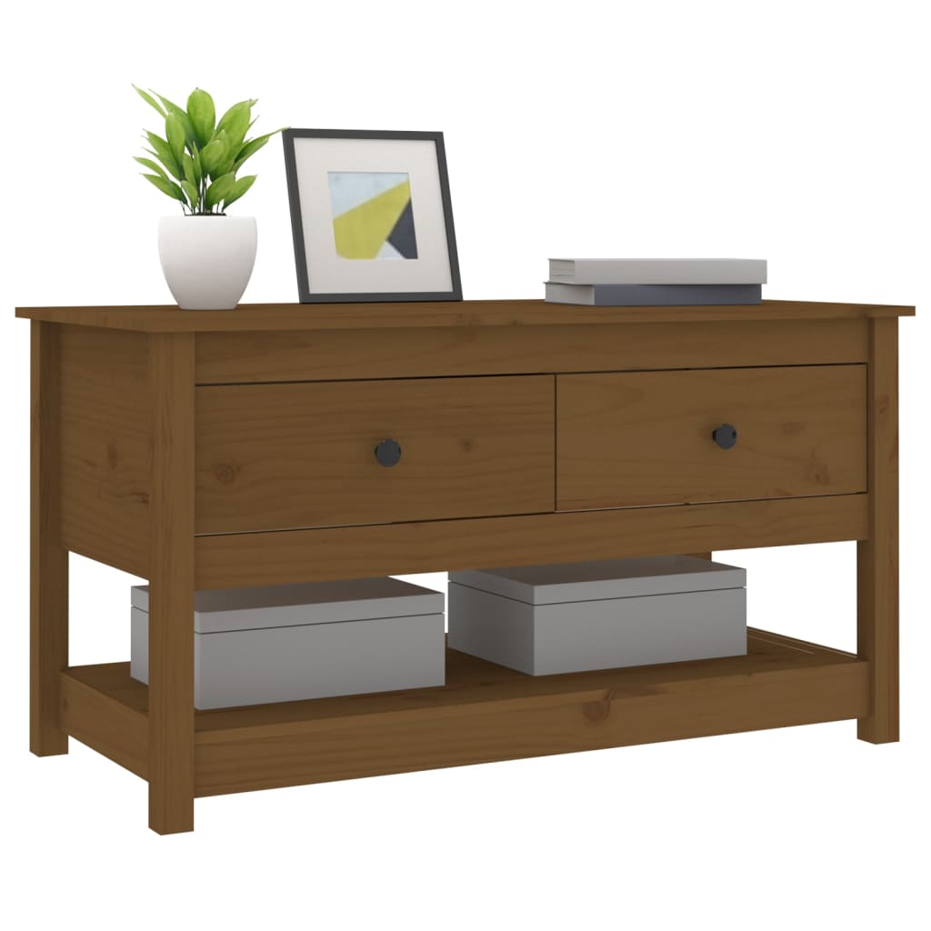 Salongbord honningbrun 102x49x55 cm heltre furu
