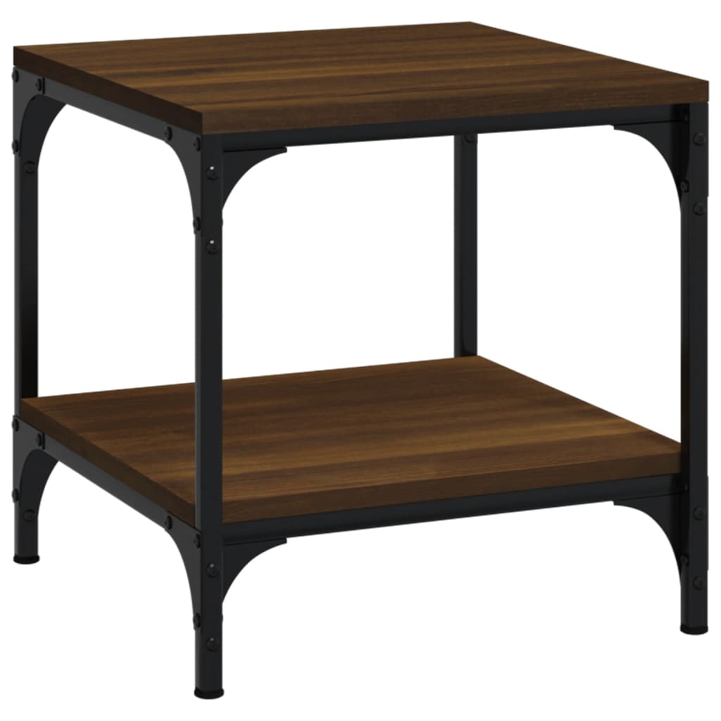 Sidebord 2 stk brun eik 40x40x40 cm konstruert tre