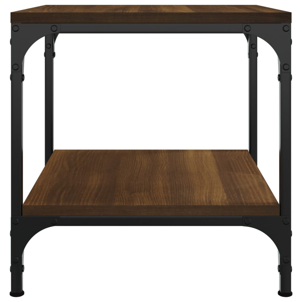 Sidebord 2 stk brun eik 40x40x40 cm konstruert tre