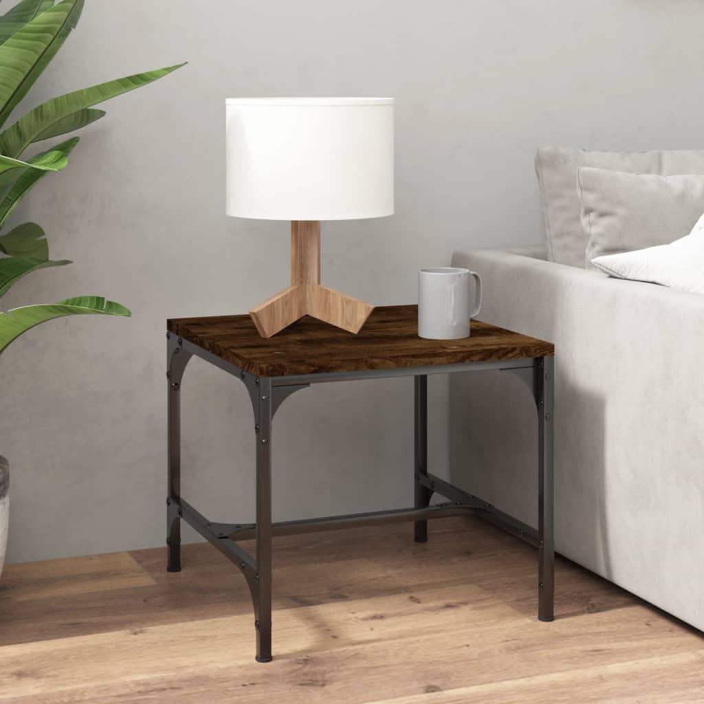 Salongbord røkt eik 50x50x35 cm konstruert tre