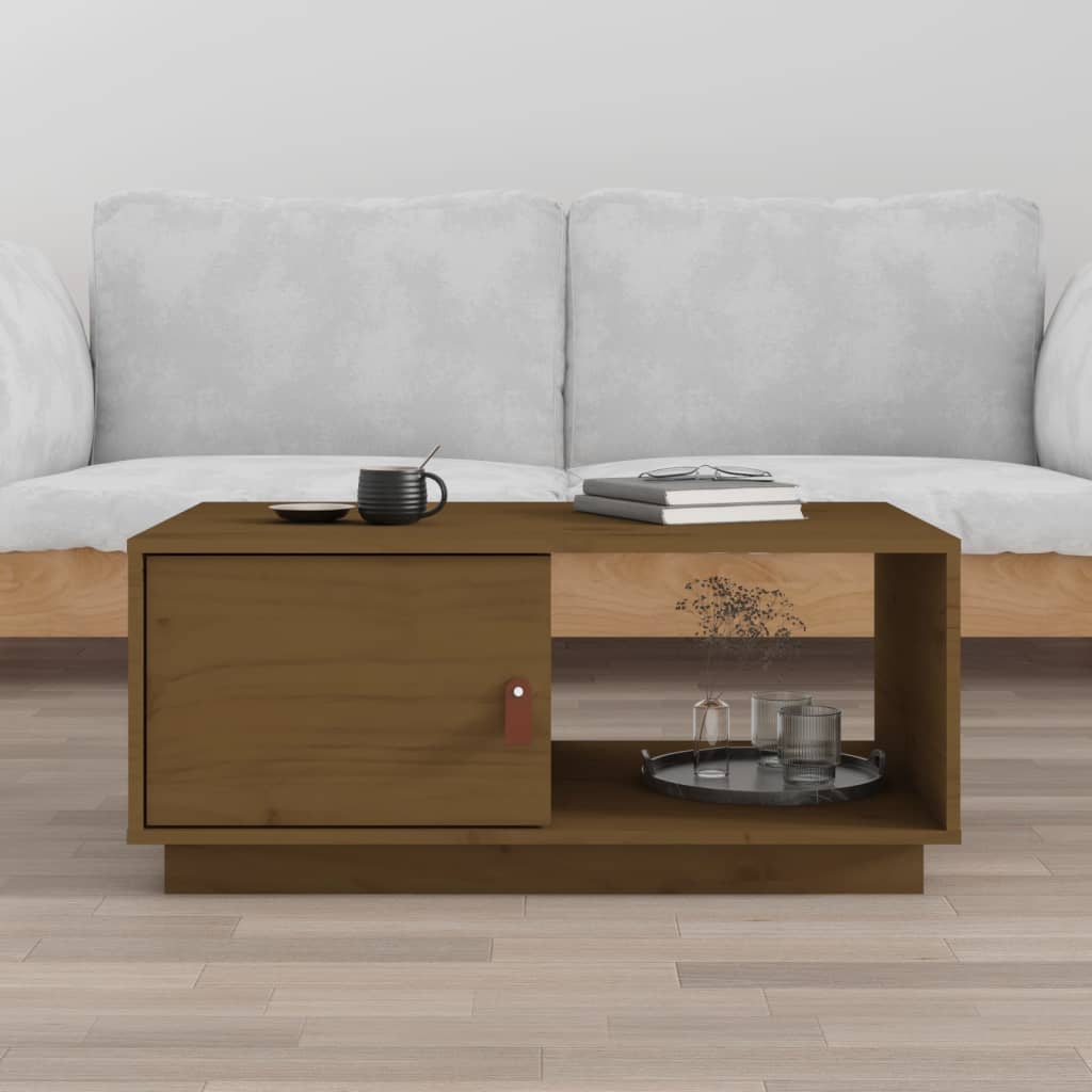 Salongbord honningbrun 80x50x35,5 cm heltre furu