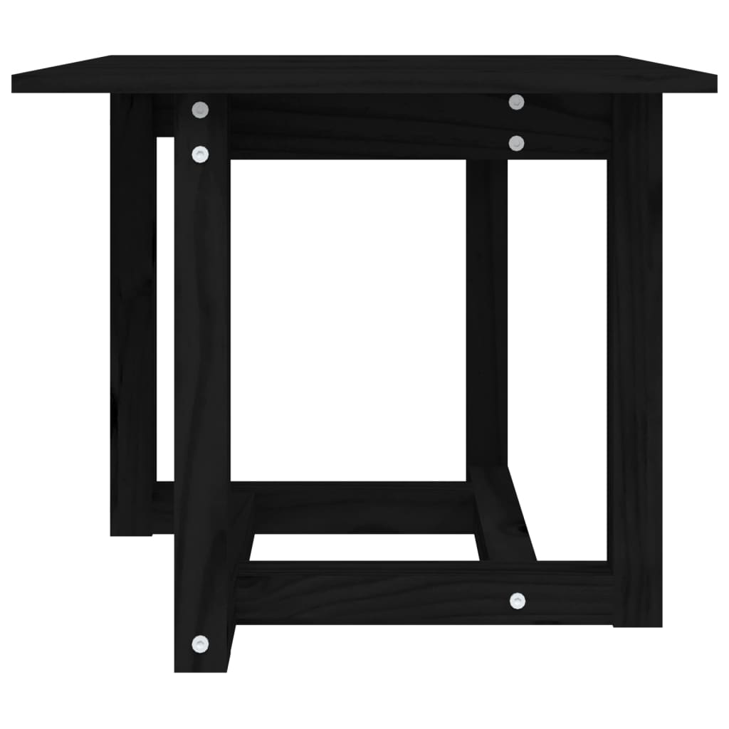 Salongbord svart 50x50x45 cm heltre furu