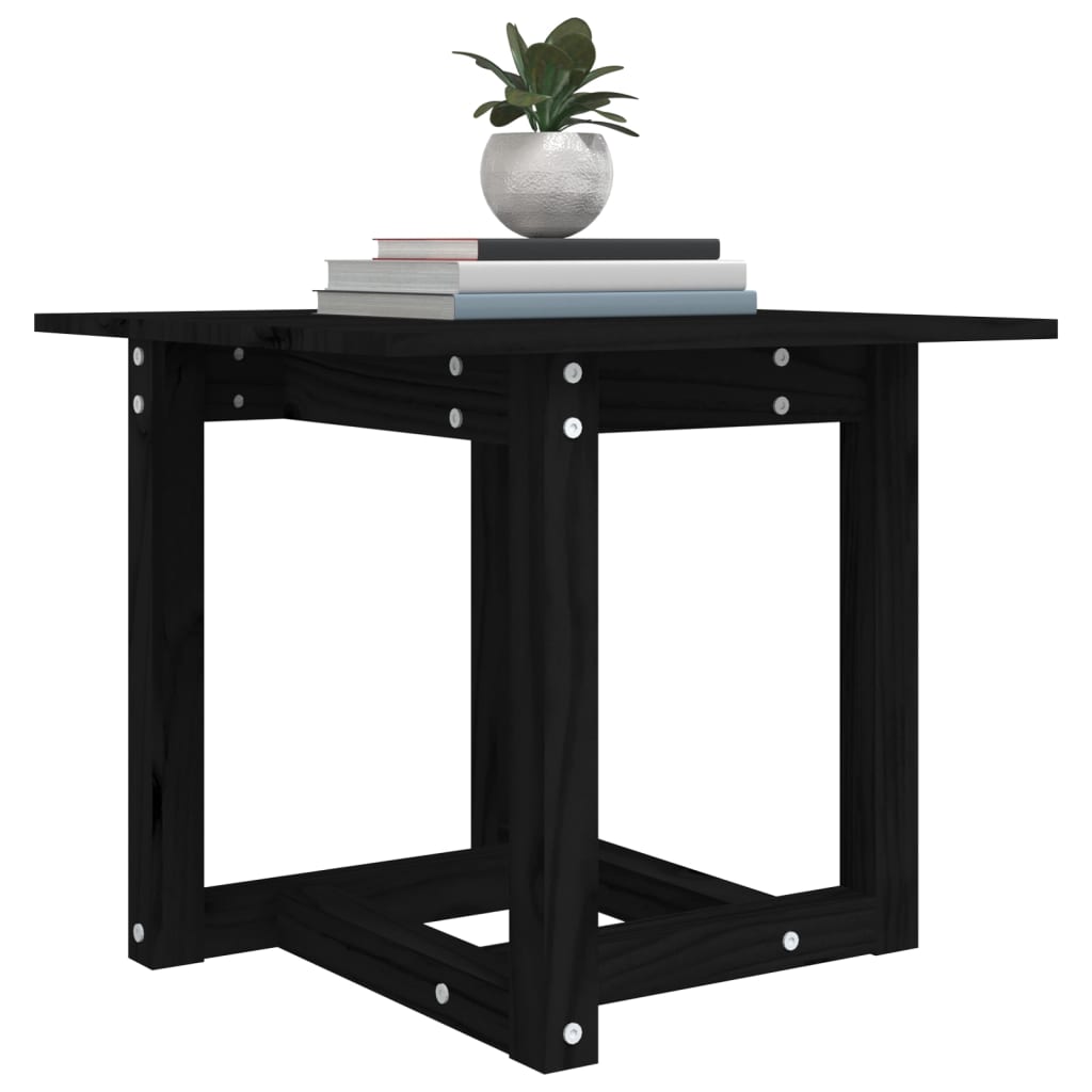 Salongbord svart 50x50x45 cm heltre furu