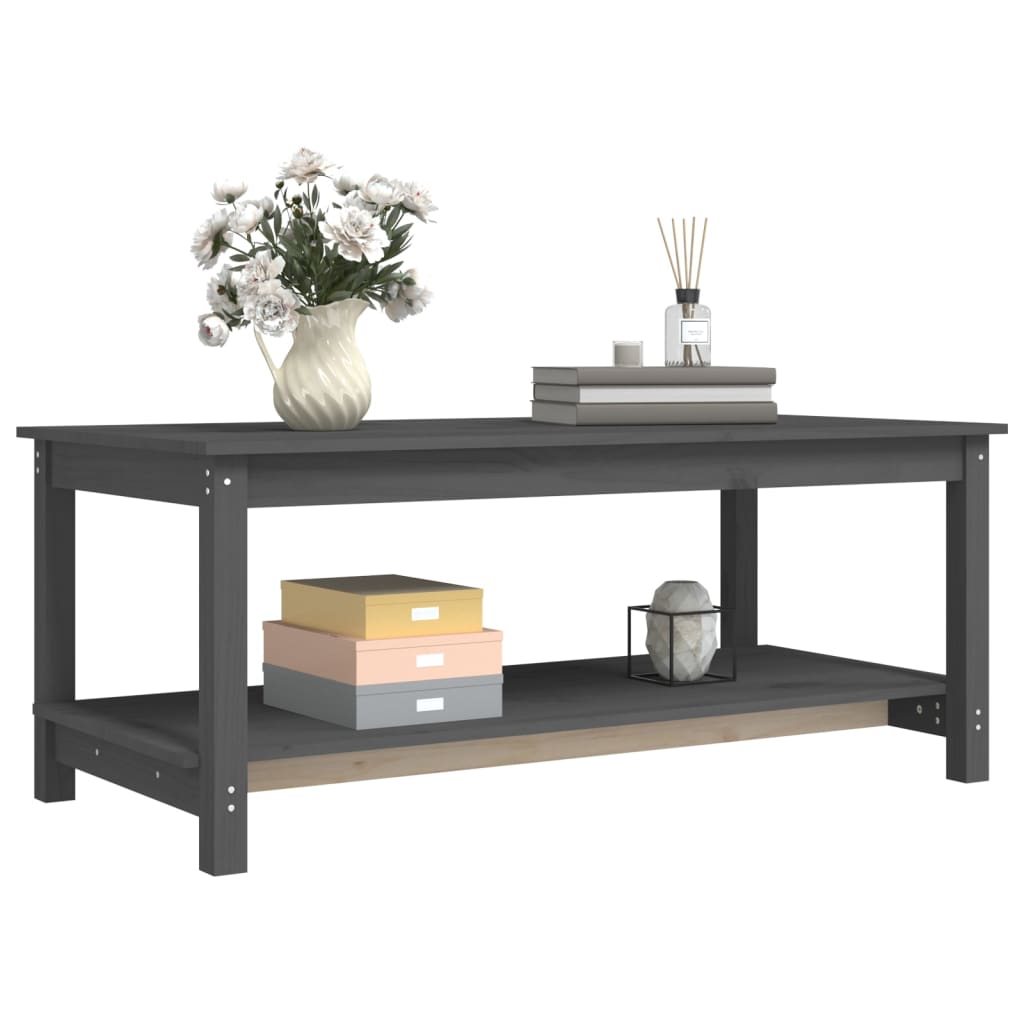 Salongbord grå 110x55x45 cm heltre furu