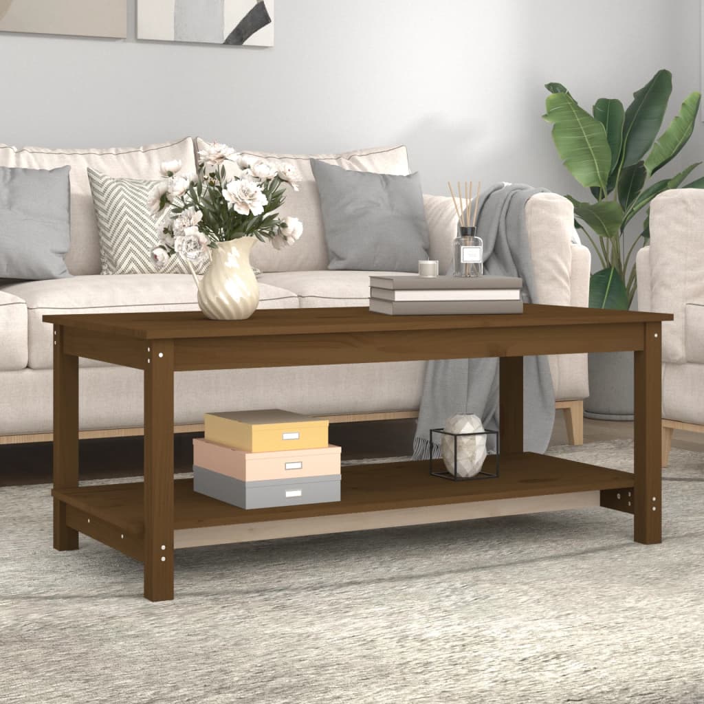 Salongbord honningbrun 110x55x45 cm heltre furu