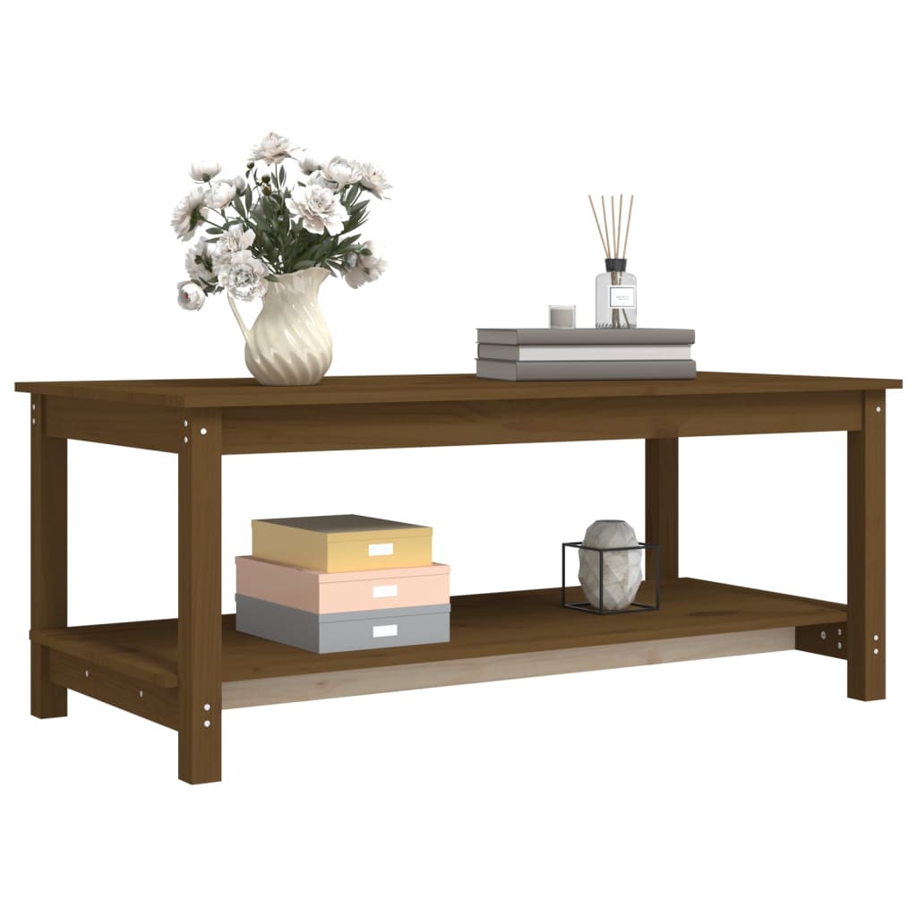 Salongbord honningbrun 110x55x45 cm heltre furu