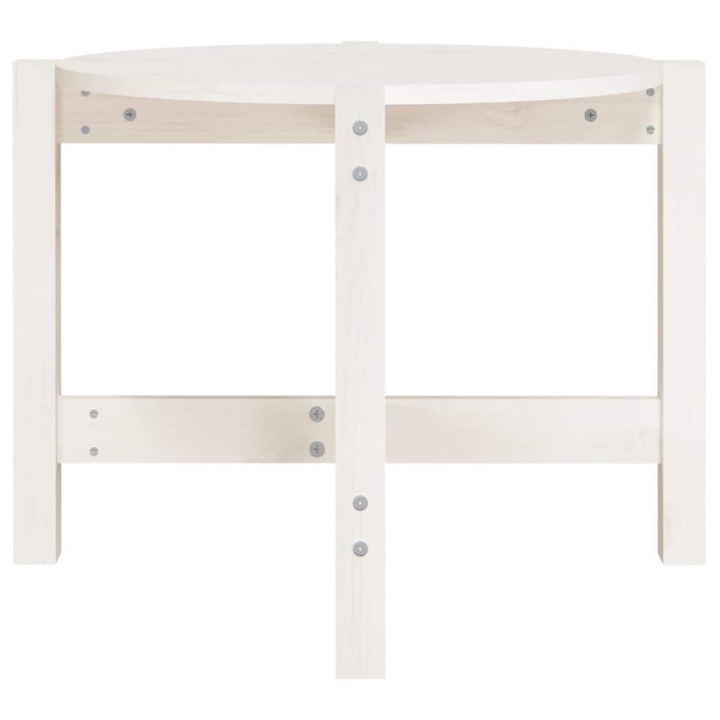 Salongbord hvit Ø 62,5x45 cm heltre furu