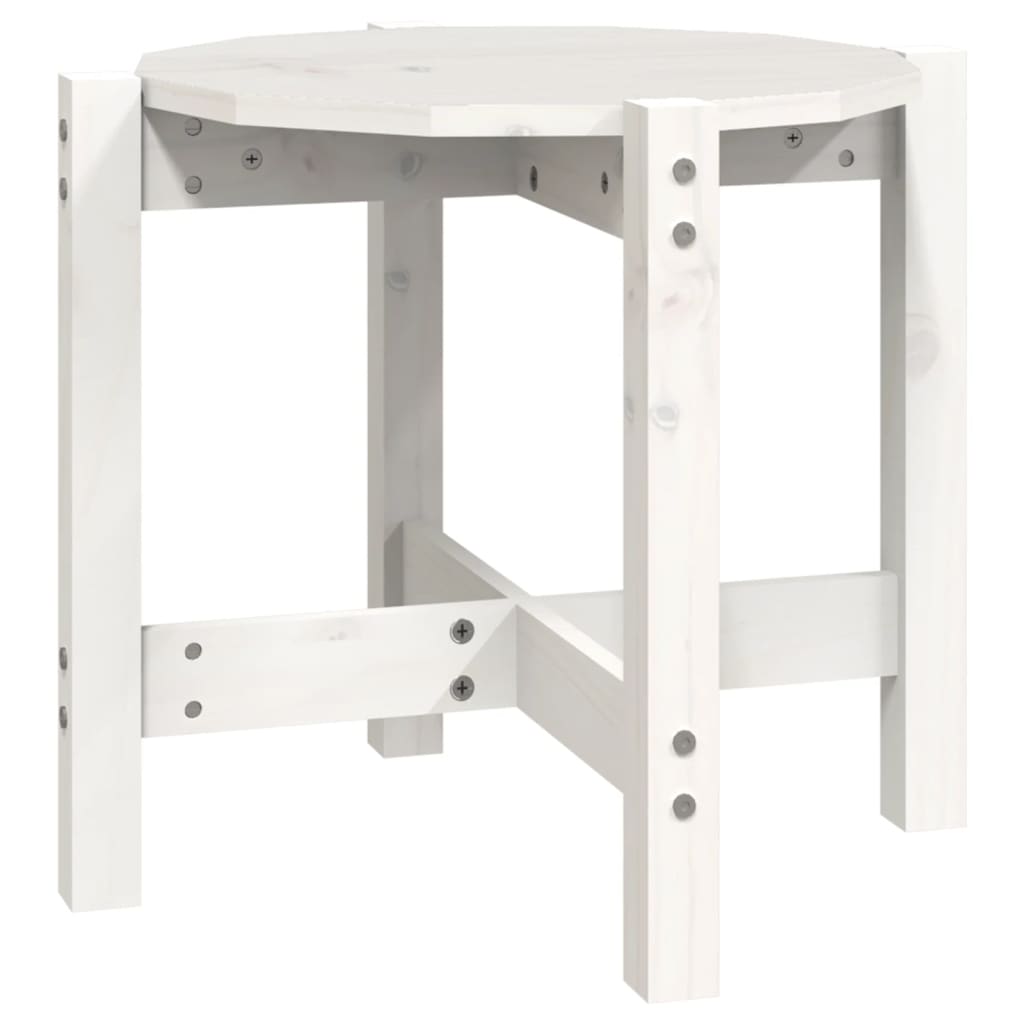 Salongbord hvit Ø 52,5x45 cm heltre furu