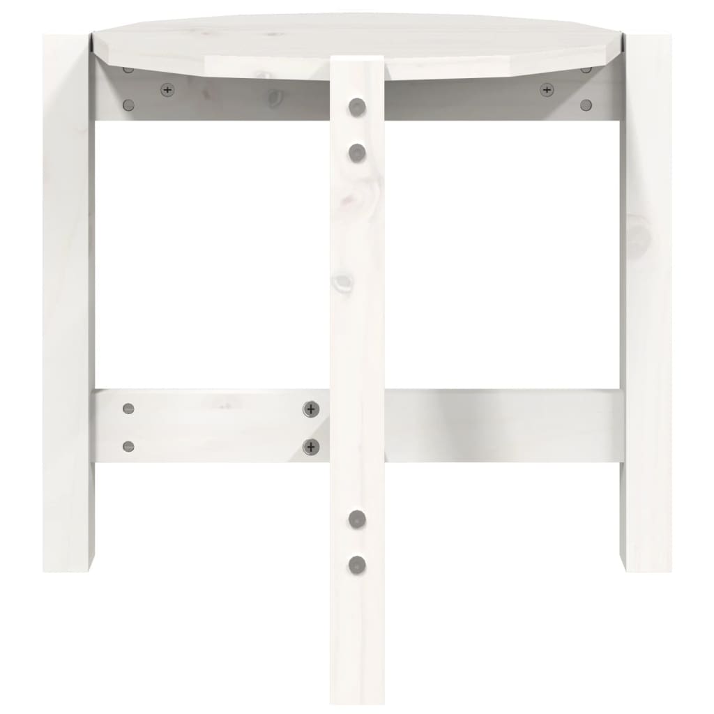 Salongbord hvit Ø 52,5x45 cm heltre furu