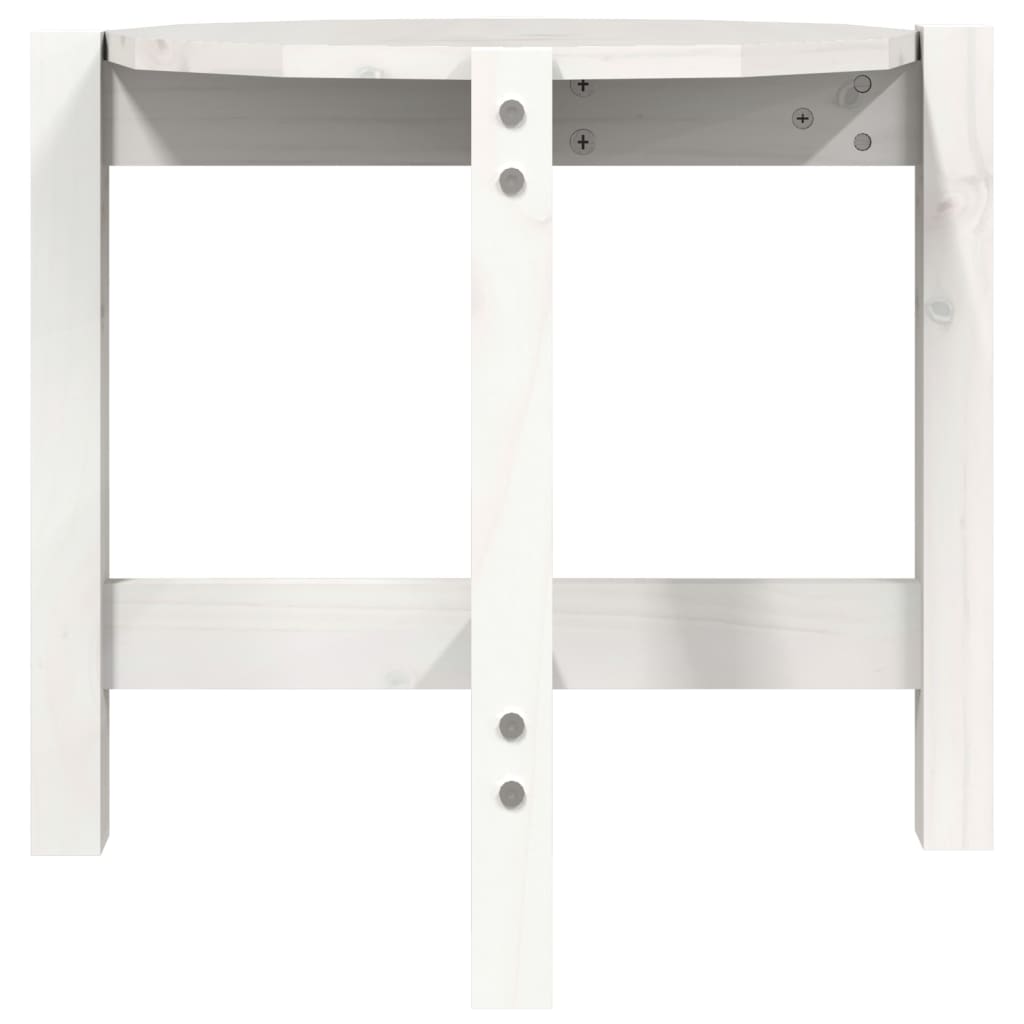 Salongbord hvit Ø 52,5x45 cm heltre furu
