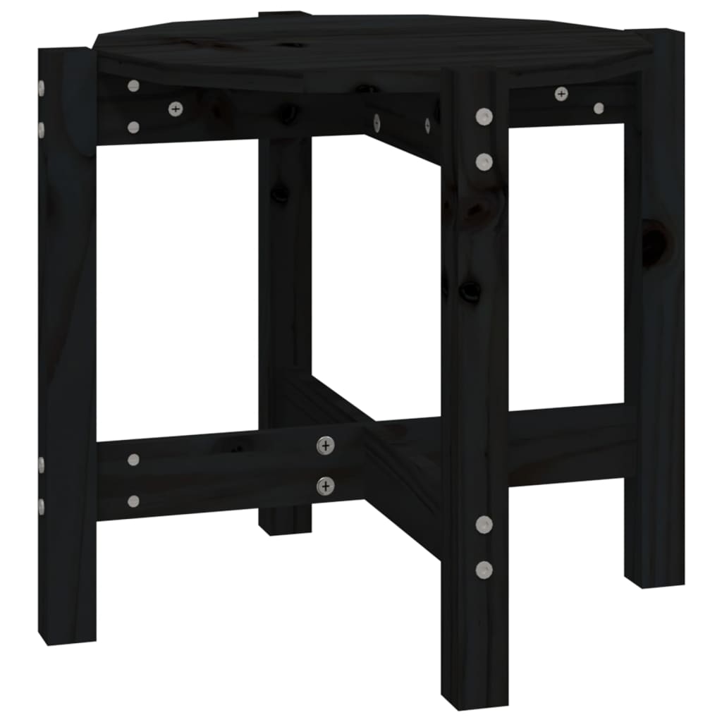 Salongbord svart Ø 52,5x45 cm heltre furu