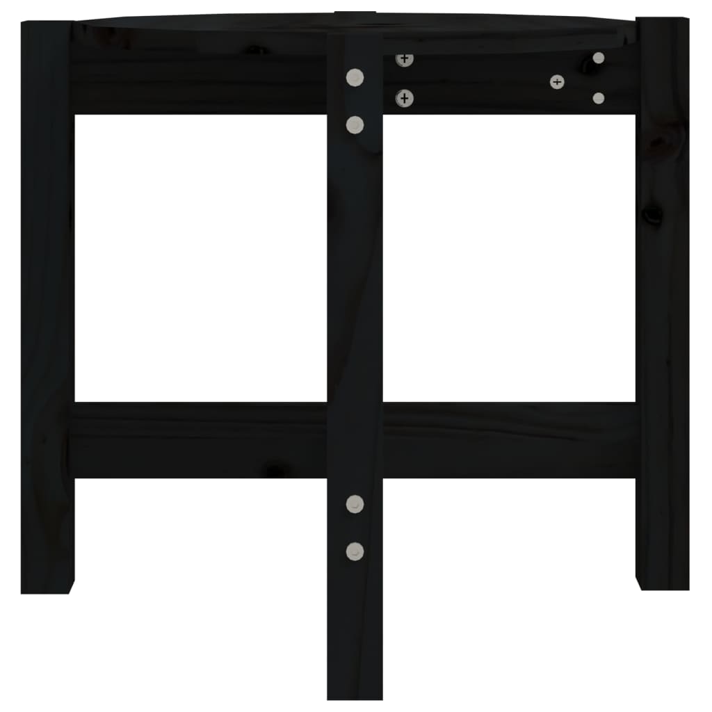 Salongbord svart Ø 52,5x45 cm heltre furu