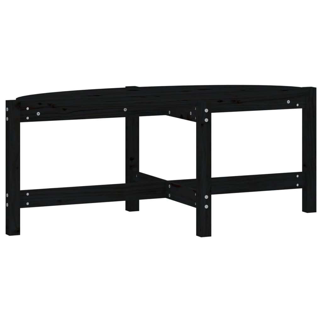 Salongbord svart 118x63x45 cm heltre furu