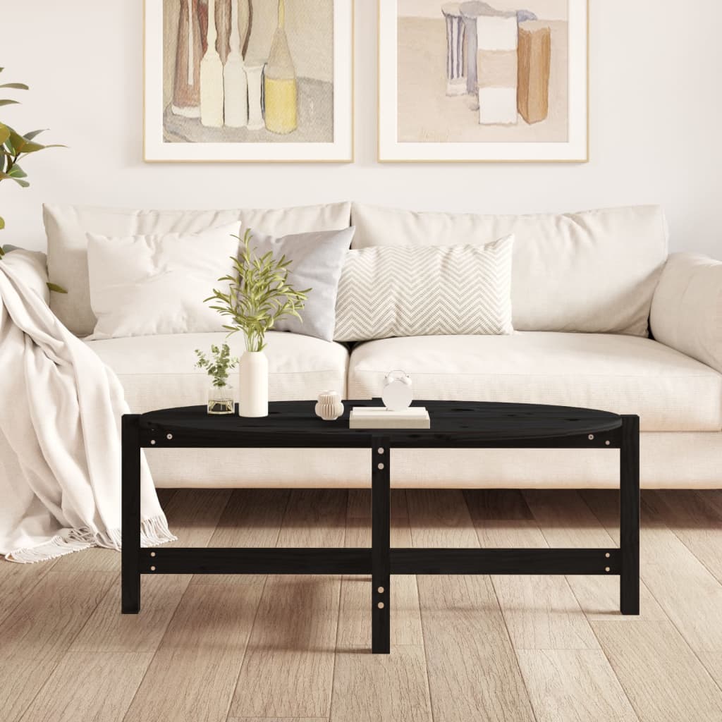 Salongbord svart 118x63x45 cm heltre furu