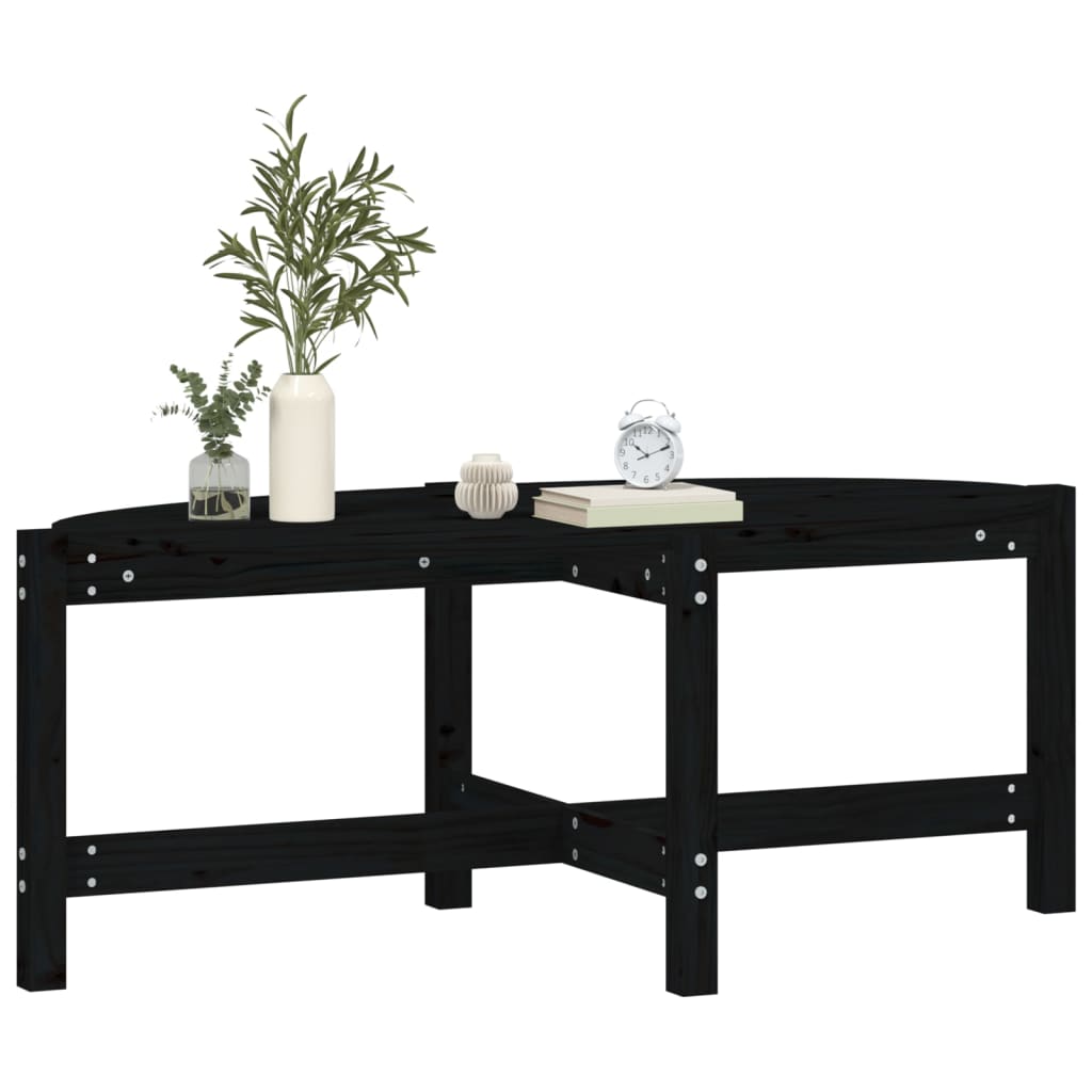 Salongbord svart 118x63x45 cm heltre furu