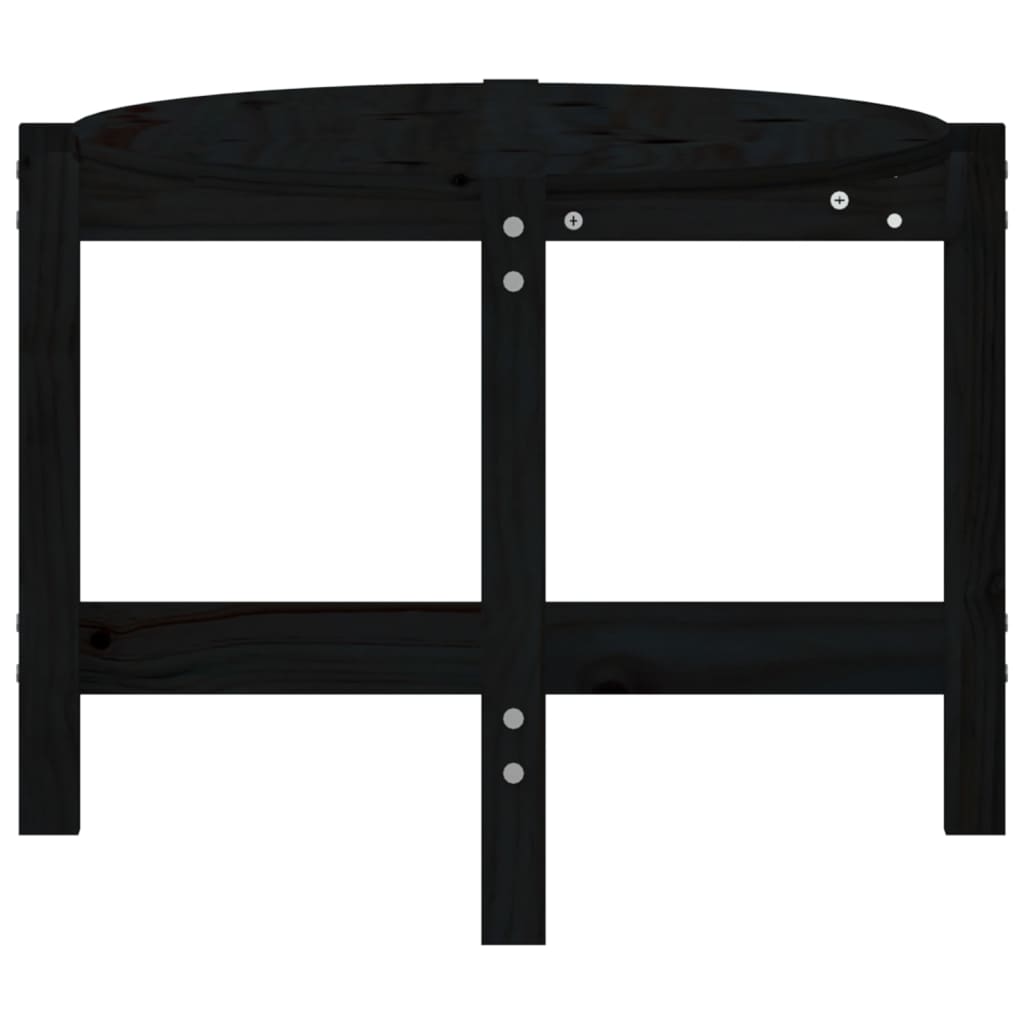 Salongbord svart 118x63x45 cm heltre furu