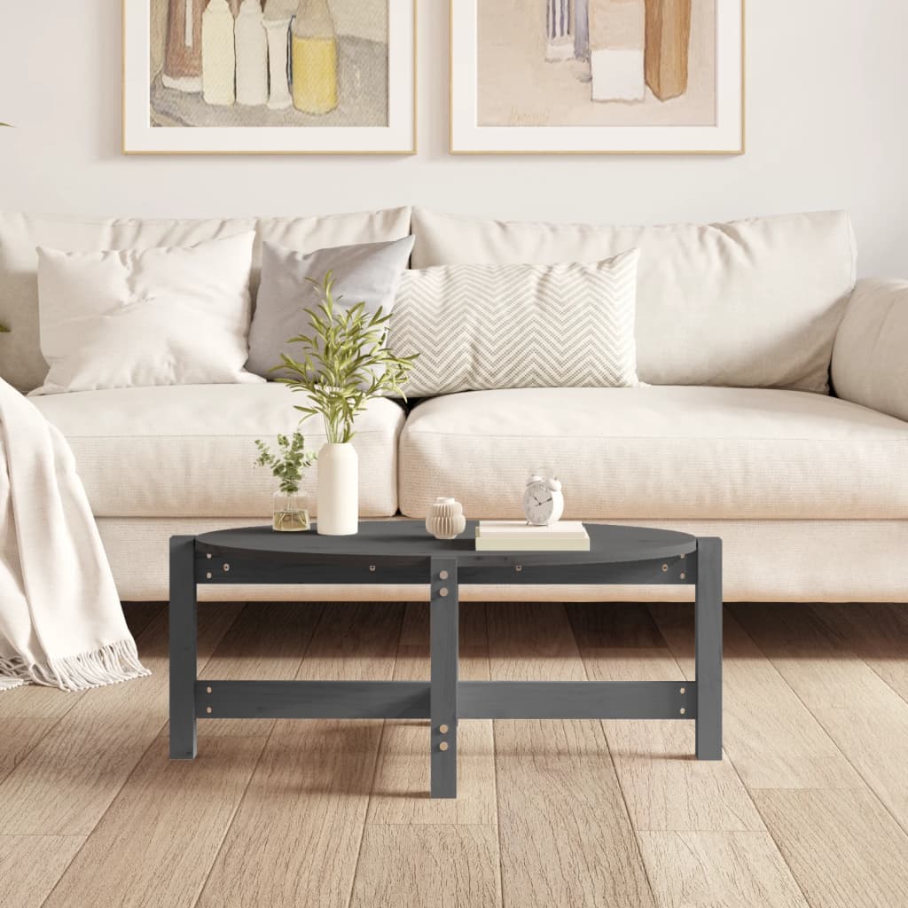 Salongbord grå 87x48x35 cm heltre furu