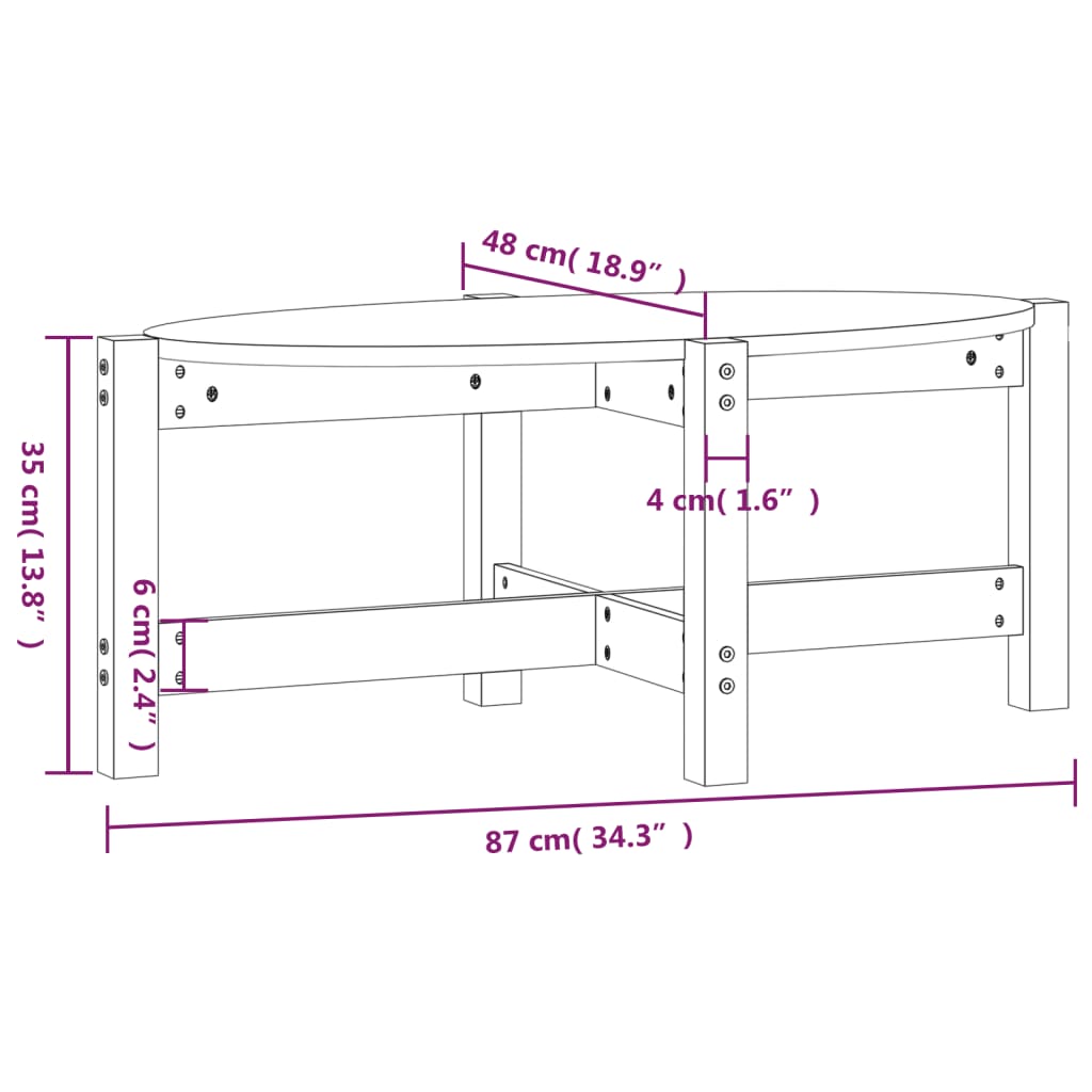 Salongbord grå 87x48x35 cm heltre furu