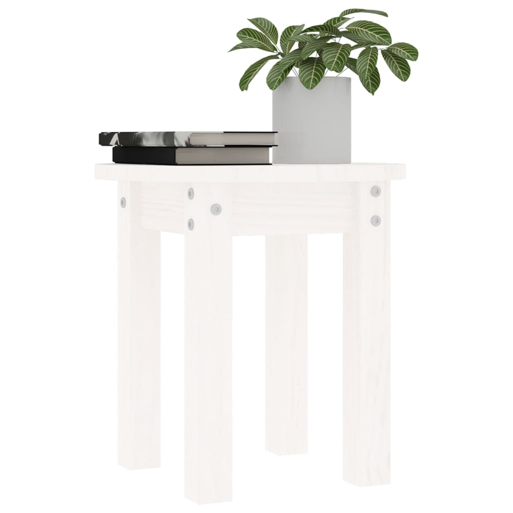 Salongbord hvit Ø 35x35 cm heltre furu