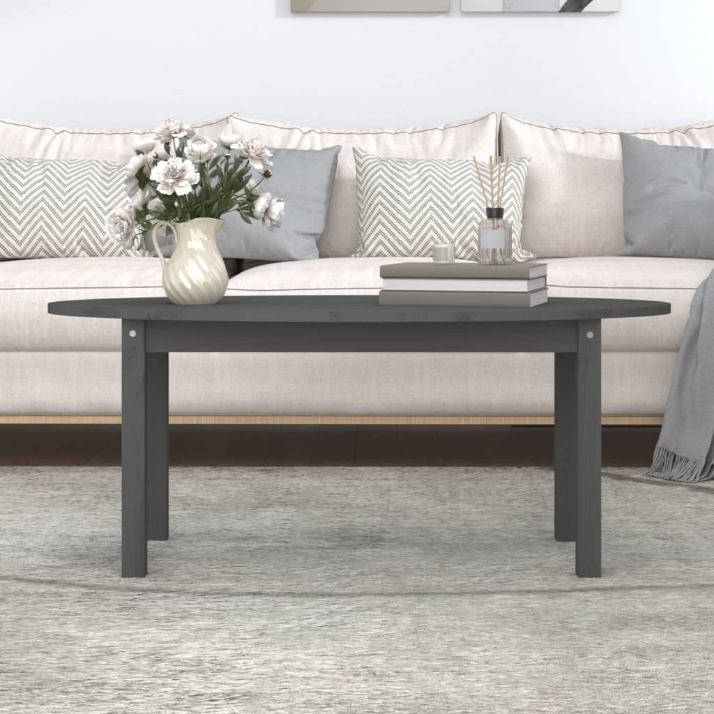 Salongbord grå 110x55x45 cm heltre furu