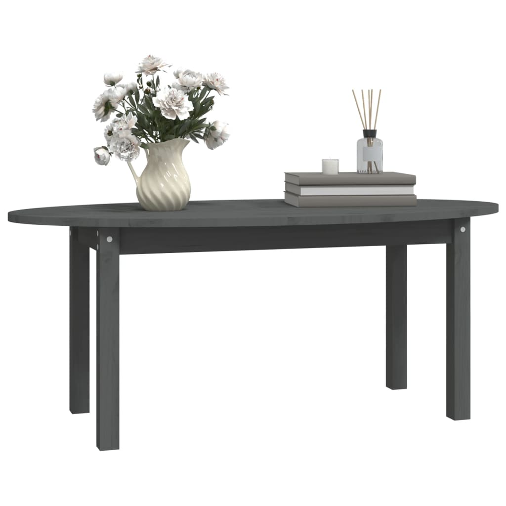 Salongbord grå 110x55x45 cm heltre furu