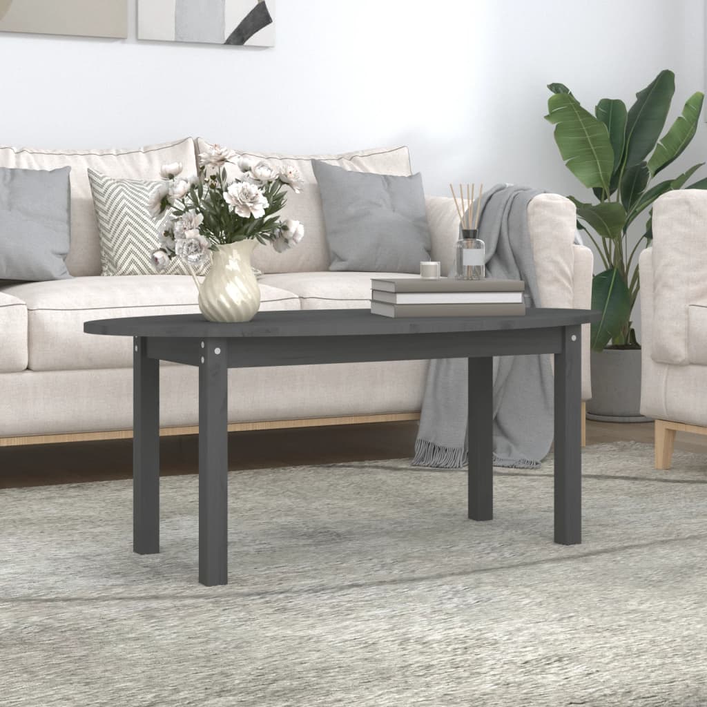 Salongbord grå 110x55x45 cm heltre furu