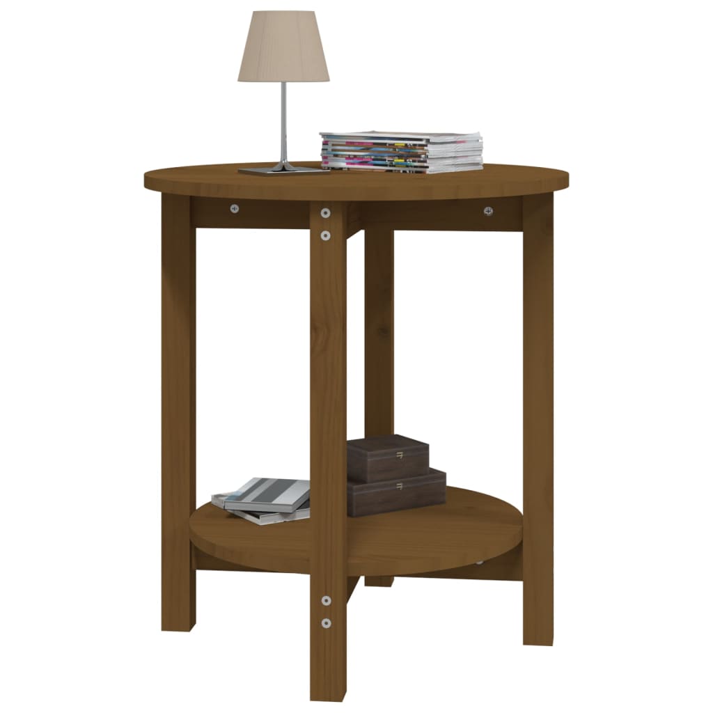 Salongbord honningbrun Ø 55x60 cm heltre furu