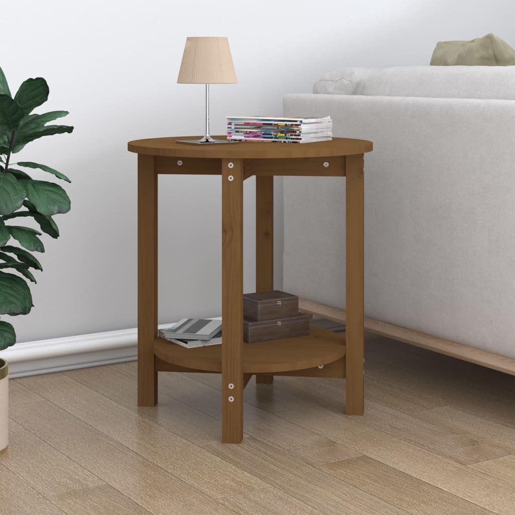 Salongbord honningbrun Ø 55x60 cm heltre furu
