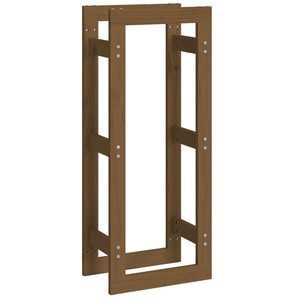 Vedstativ honningbrun 41x25x100 cm heltre furu