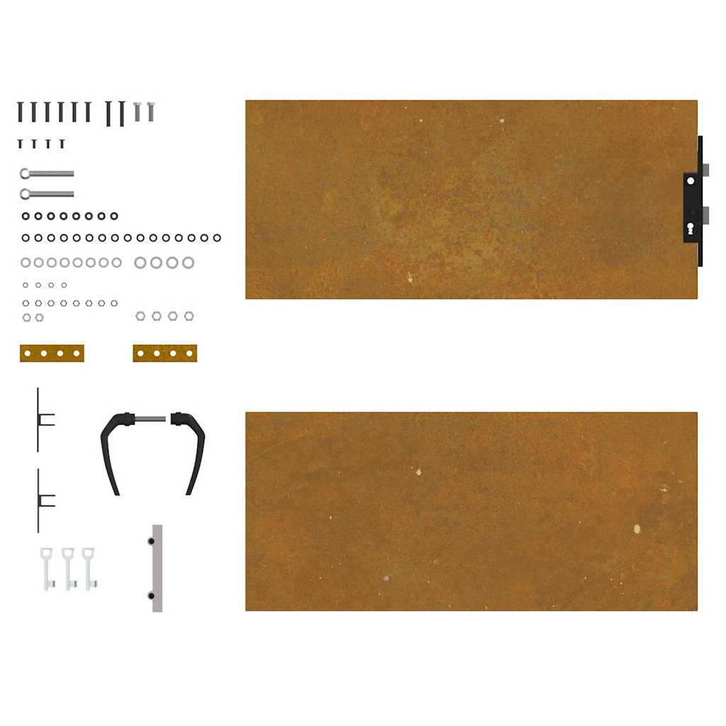 Hageport 85x100 cm cortenstål