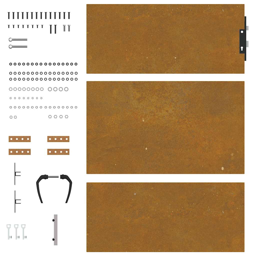 Hageport 85x150 cm cortenstål