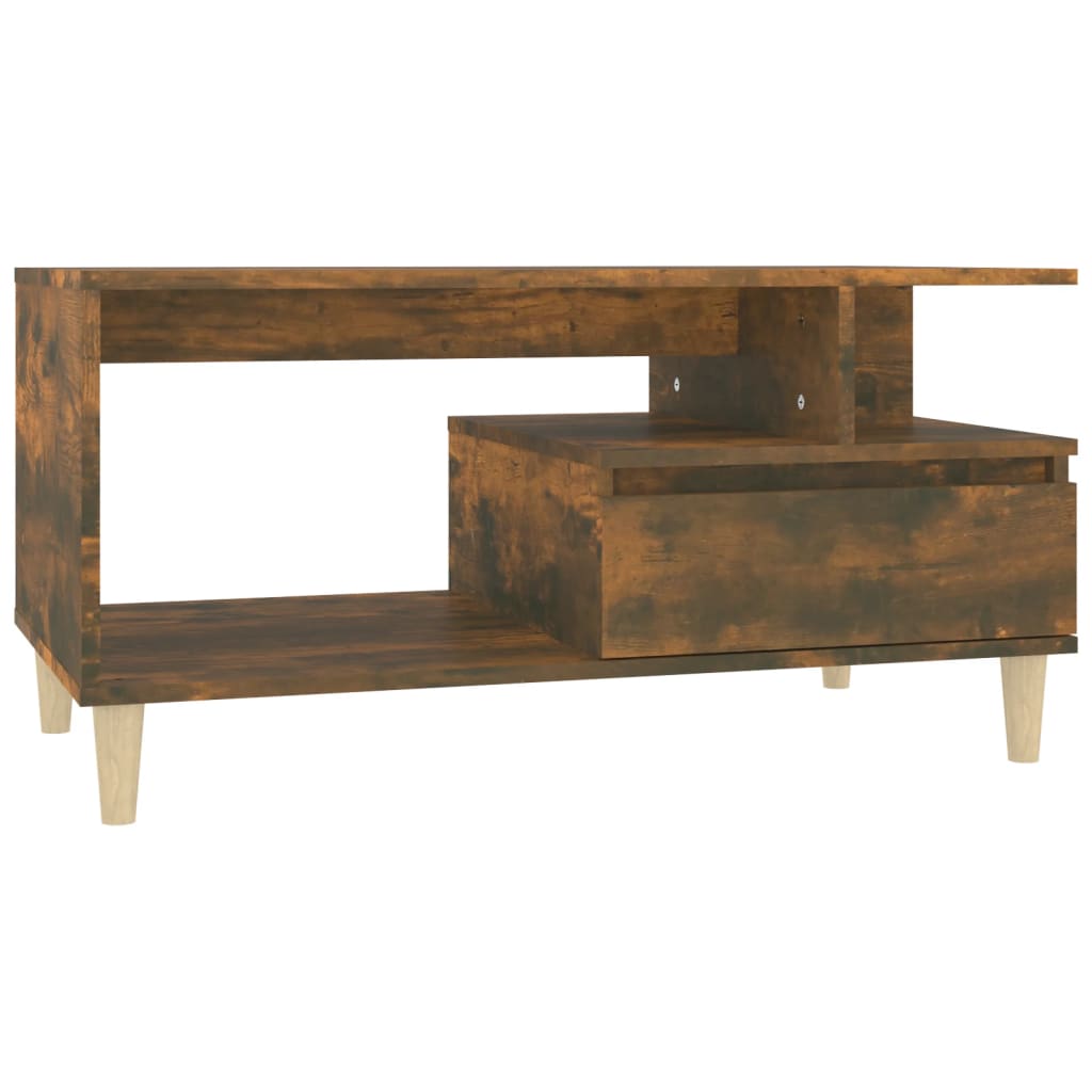 Salongbord røkt eik 90x49x45 cm konstruert tre