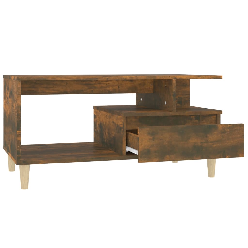 Salongbord røkt eik 90x49x45 cm konstruert tre