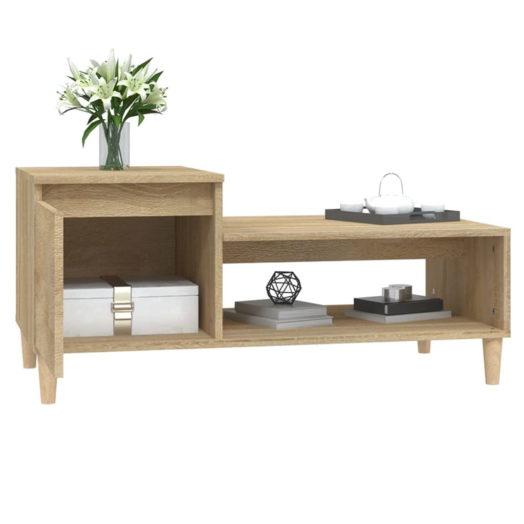 Salongbord sonoma eik 100x50x45 cm konstruert tre