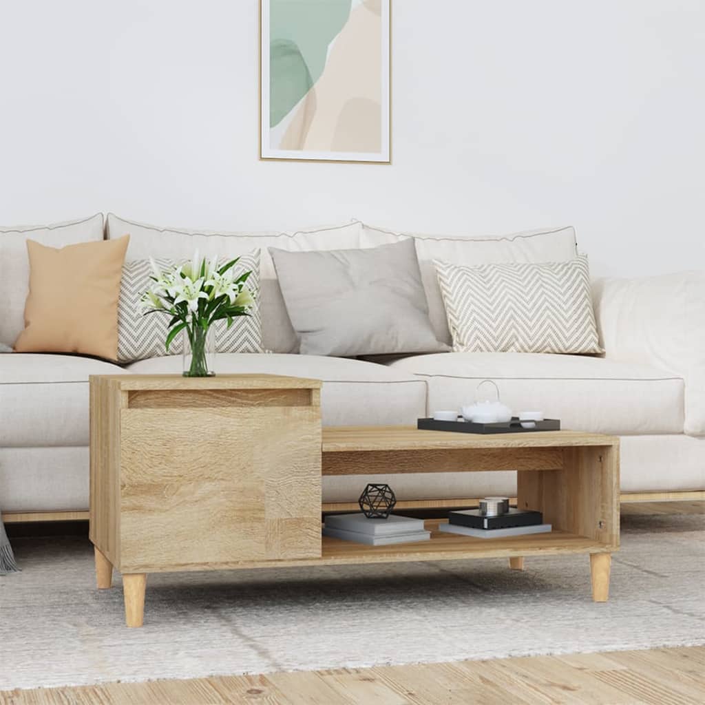 Salongbord sonoma eik 100x50x45 cm konstruert tre