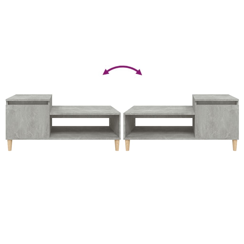 Salongbord betonggrå 100x50x45 cm konstruert tre