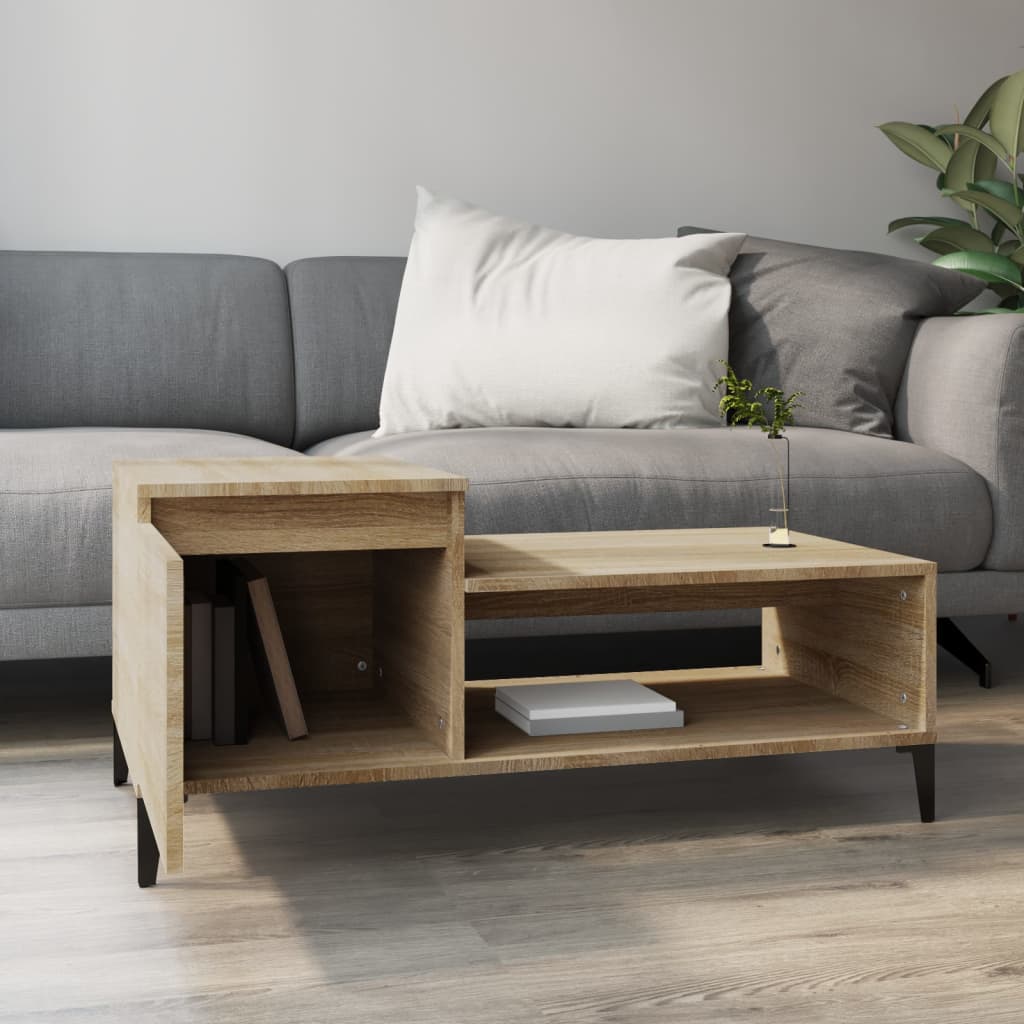 Salongbord sonoma eik 100x50x45 cm konstruert tre