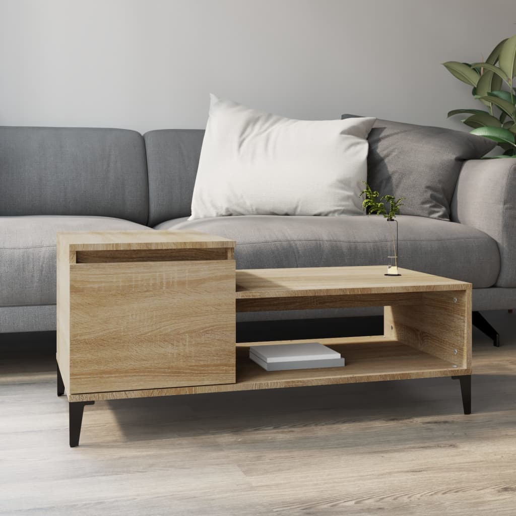 Salongbord sonoma eik 100x50x45 cm konstruert tre