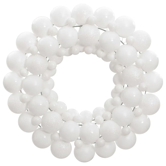 Julekrans hvit 45 cm polystyren